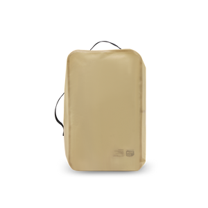 Rückseite des NeoGo VacPack Kleidungs-Organizers in Sand aus robustem, wasserabweisendem Nylon
